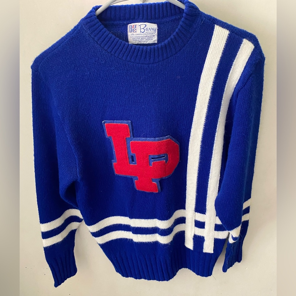 Blue and White Barry MFG. Co Letterman’s Sweater
